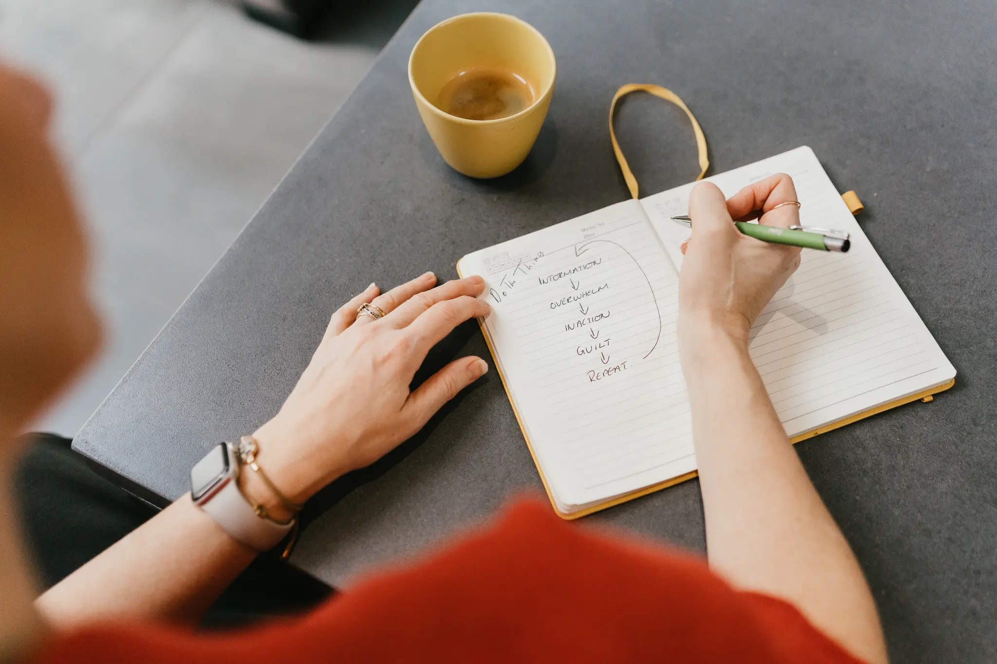 Lucy's open journal with a handwritten plan